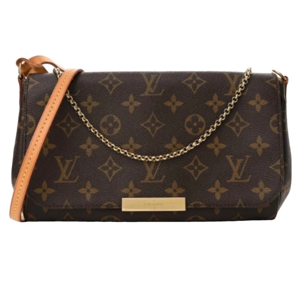 Louis Vuitton Monogram Crossbody Bag with Gold Chain